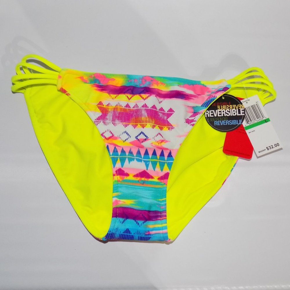 Gossip Mix Tape Reversible Bikini Bottom Sz L NWT - Picture 1 of 4